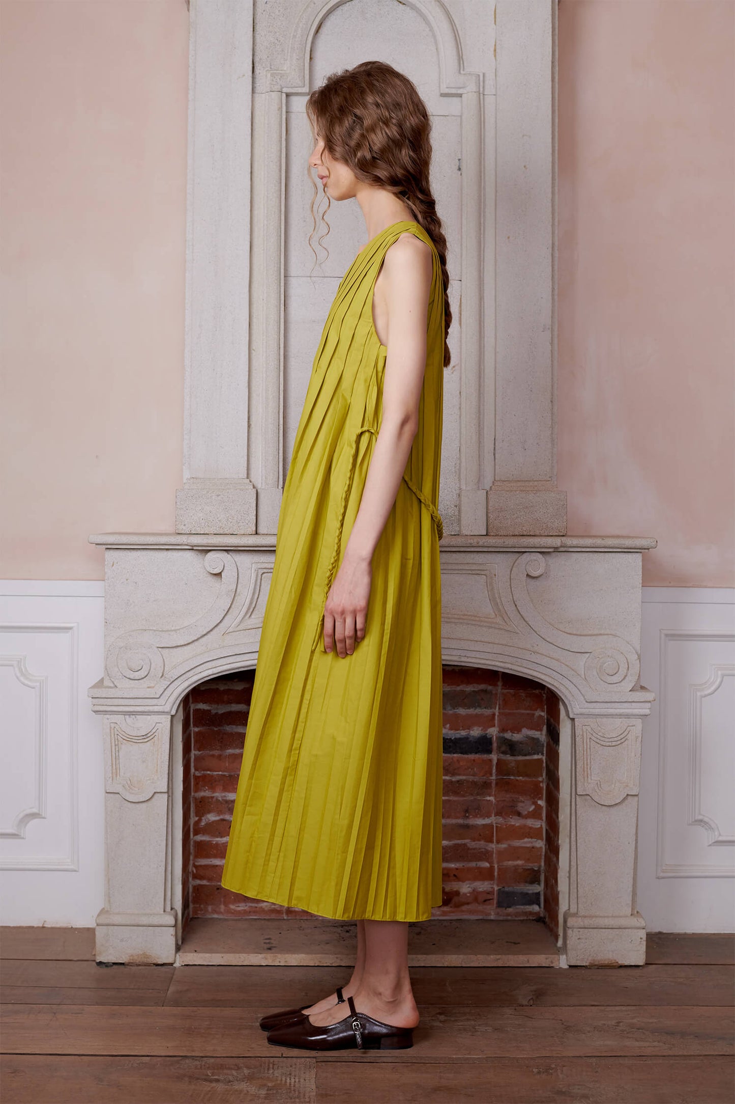 Cornflower Pleated Dress