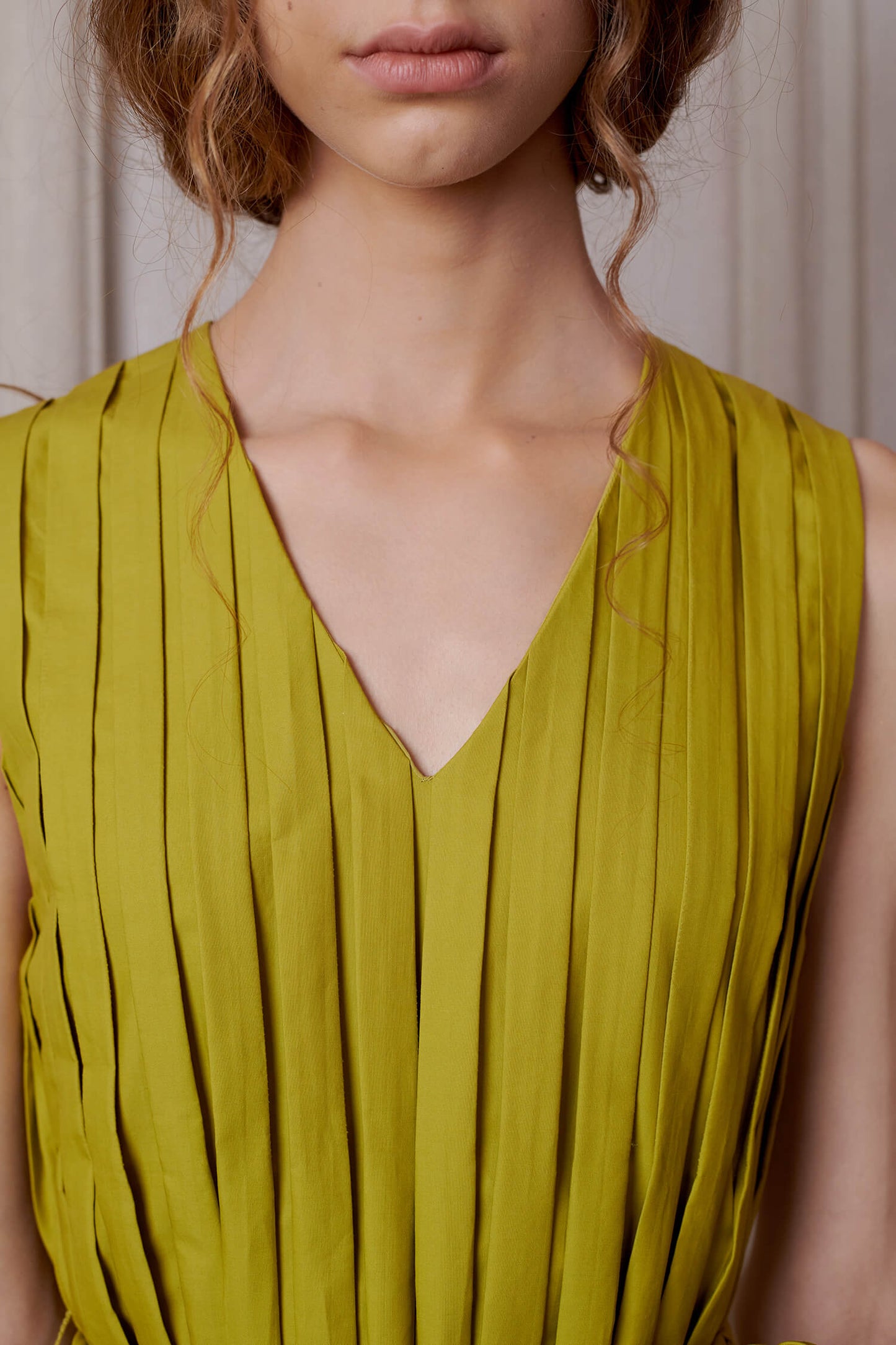 Cornflower Pleated Dress
