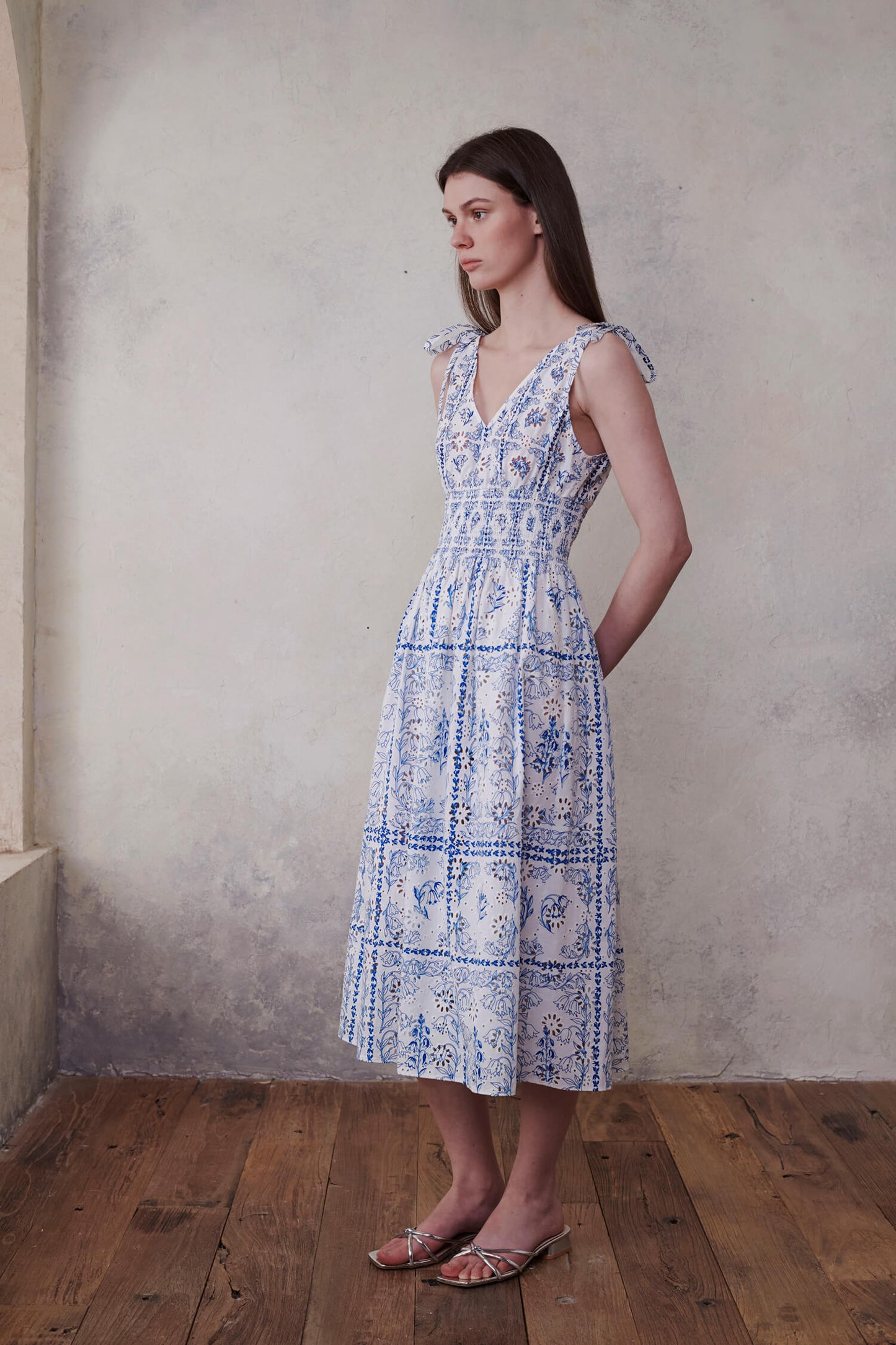 Bluebell Tie-Strap Sleeveless Midi Dress