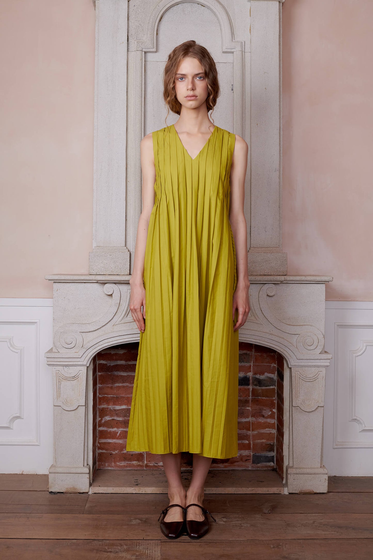 Cornflower Pleated Dress