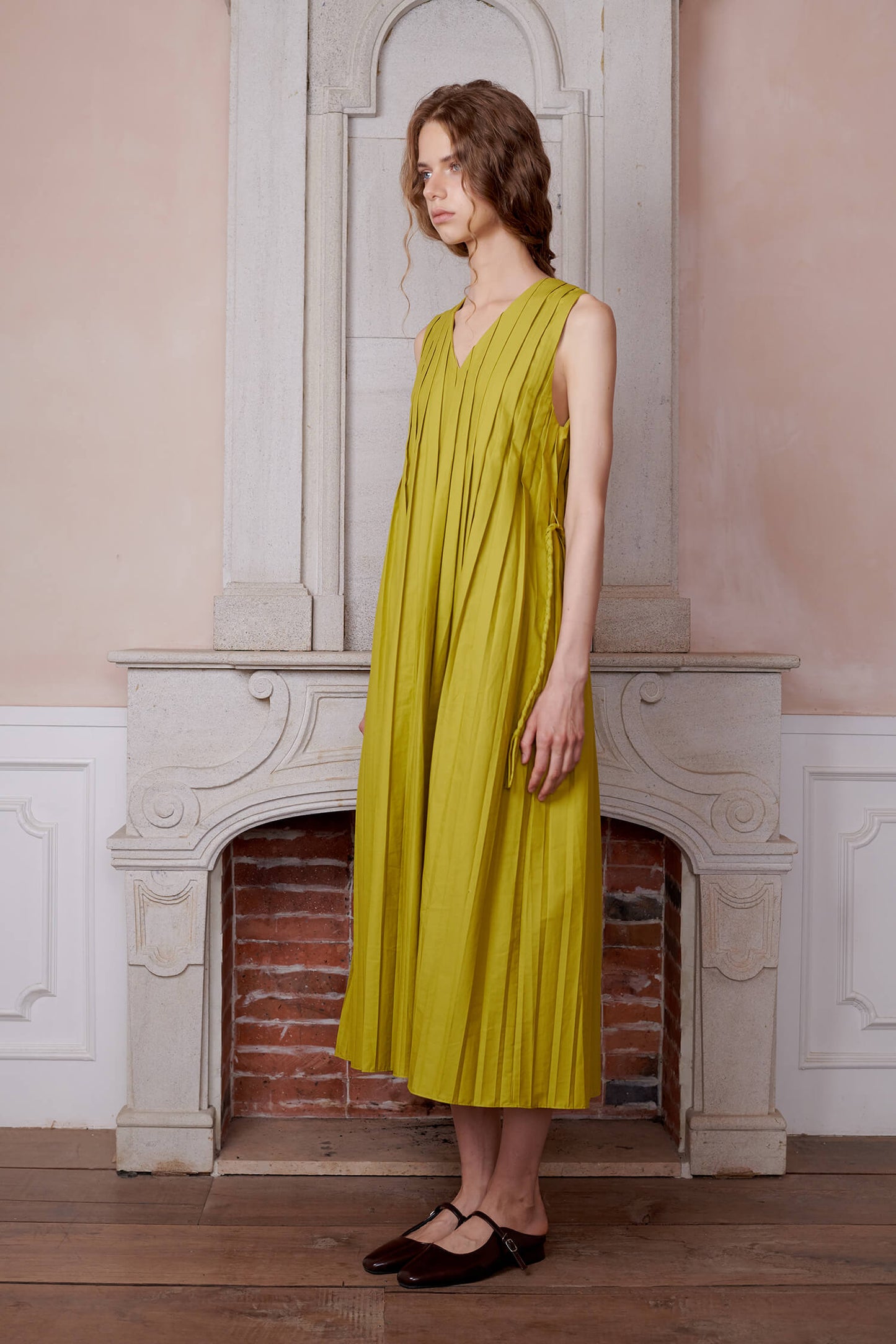 Cornflower Pleated Dress